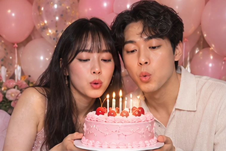 Cherry Cake photo strip example, pose 4