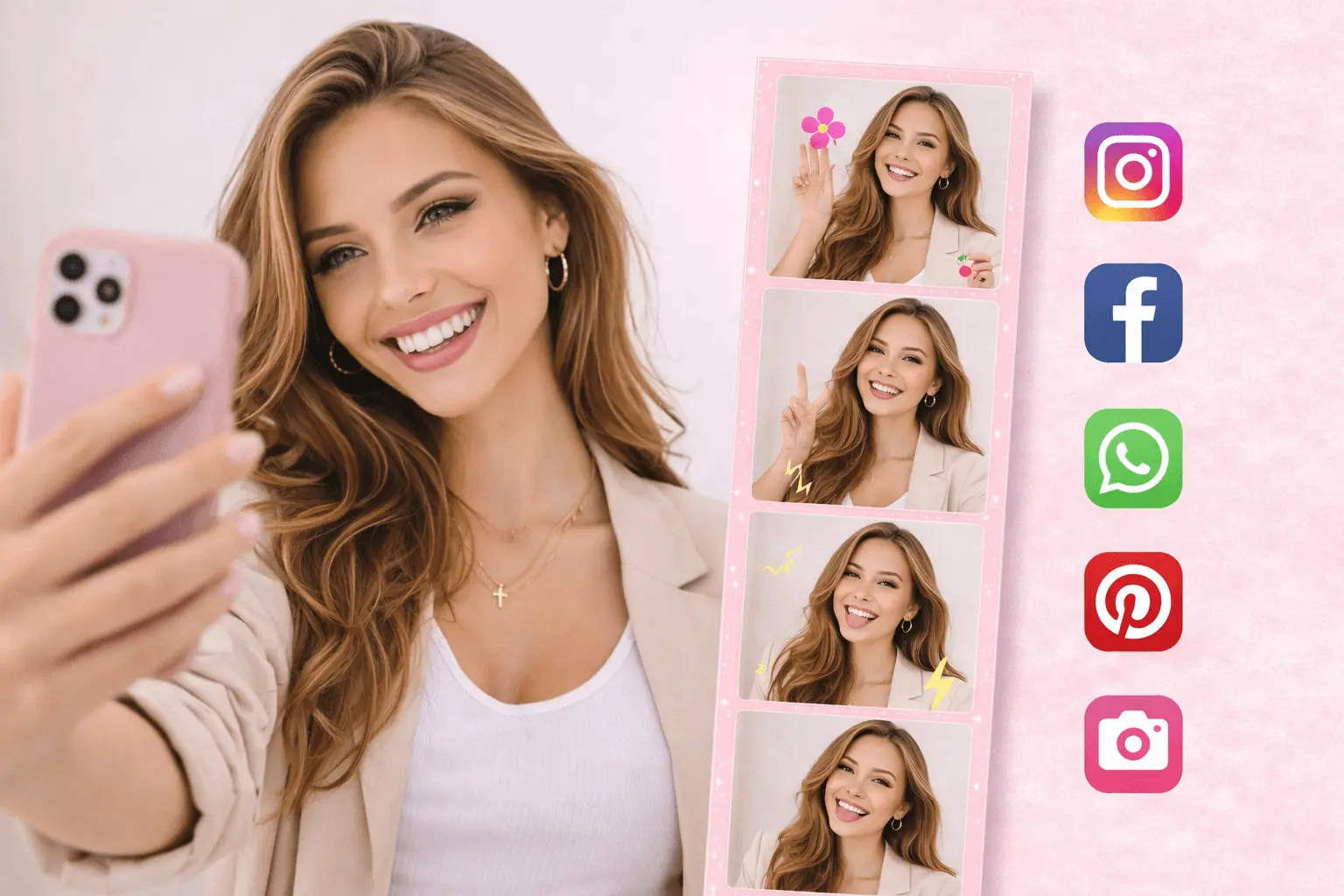 Personal and social photo strip use case